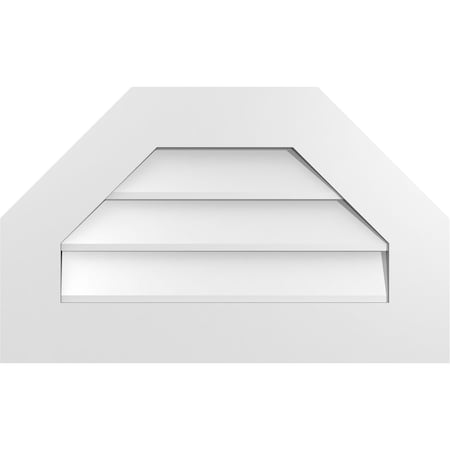 Ekena Millwork Octagonal Top Surface Mount PVC Gable Vent w/ 3-1/2"W x 1"P Standard Frame, 26"W x 16"H GVPOT26X1601SN